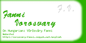fanni vorosvary business card