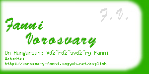 fanni vorosvary business card